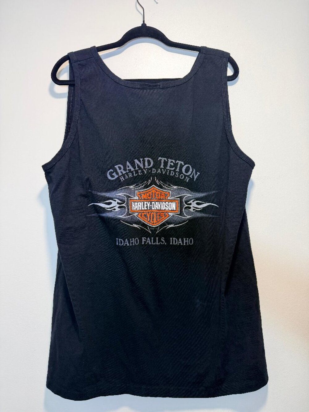 XL Black Grand Teton Harley Davidson Vintage Graphic Tank Top